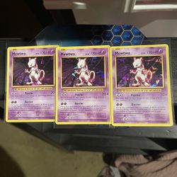 Pokemon Mewtwo Cracked Iced Holo (3 Copies)