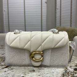 COACH Quilted Tabby Shoulder Bag - Chalk/White