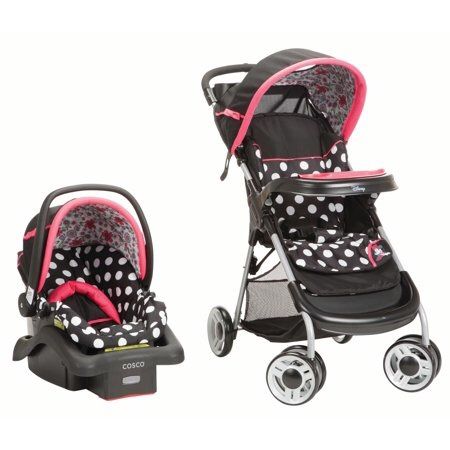 Disney Baby Stroller Travel System With Infant Car Seat, Minnie Mouse 🐭