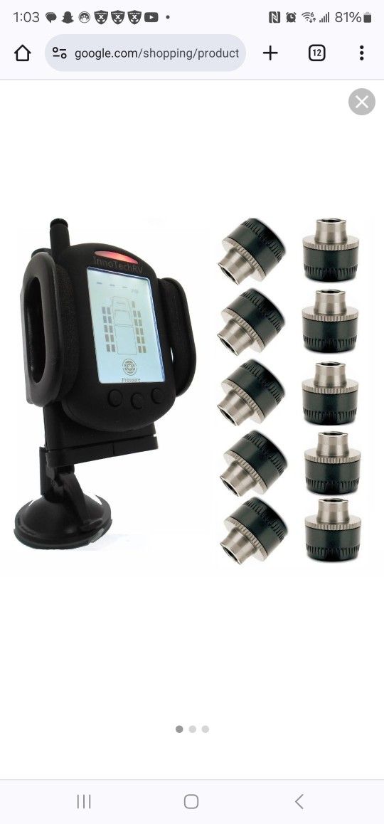 InnoTech 10 Sensor Tire Pressure Monitor System With Locks 