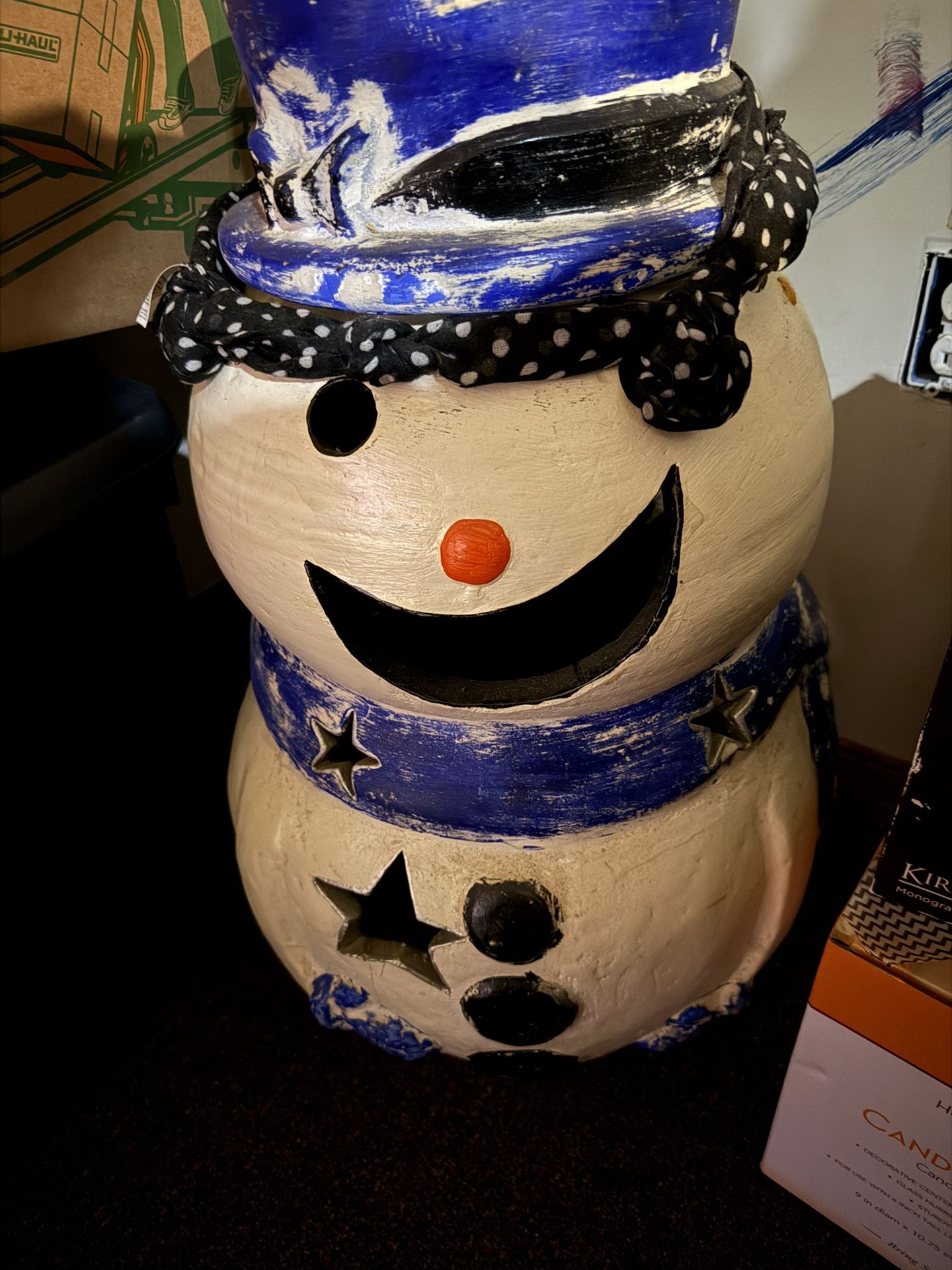 Snowman Clay Fire Place