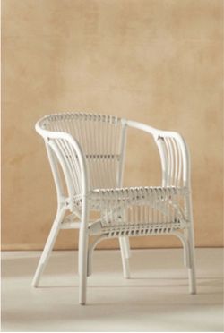 Anthropologie Pari Rattan White Chair