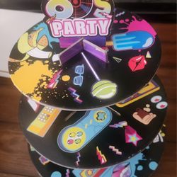 80s Party Cup Cake Stand