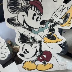 Classic Mickey Minnie Wooden Props For Birthday/ Room Deco 4ft