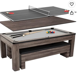Dining/pool/pingpong table with benches with storage