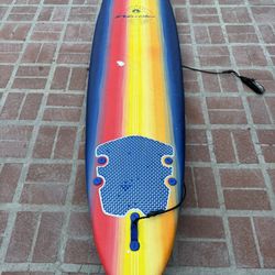 8’ Wavestorm Surfboard With Fins And Leash 