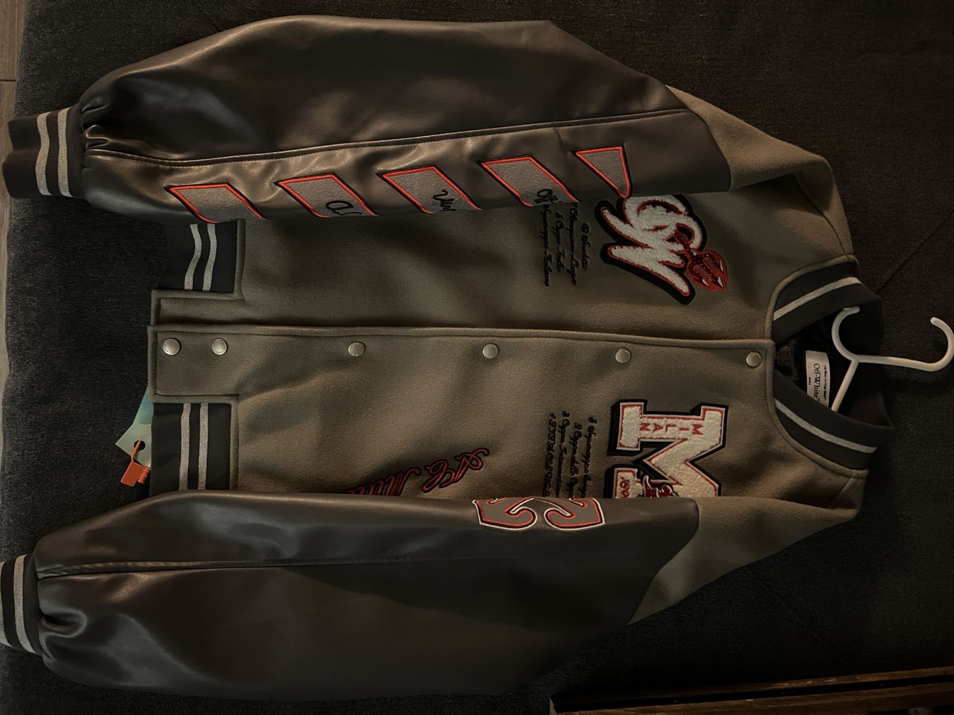 Off-White Grey Ac Milan Varsity Jacket