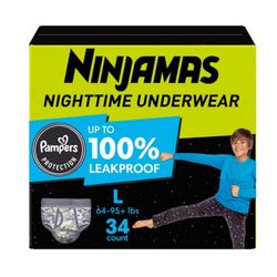 Pampers Ninjamas Nighttime Bedwetting Boy Underwear Size Large  