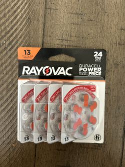 New Rayovac Hearing Aid Batteries Size 13 Orange 24 Pack Exp. Date 09/2028