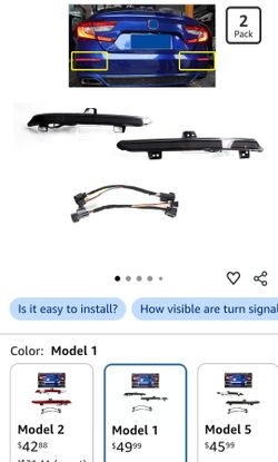 Accord rear bumper led lights black out smoke