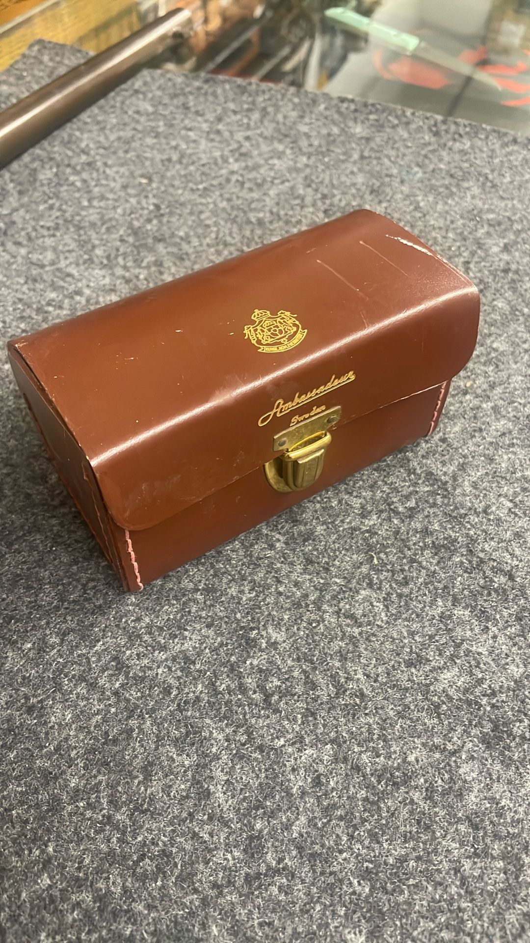 Vintage abu Garcia Sweden Fishing Reel Case Ambassadeur Brown