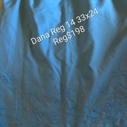 New Fully Lined Skirt By Dana Buchman 14 Large, 32x24 Silk 100% NWT Sea Blue and Silver Stitched Leaves Floral. Retail $198.00  Suitable For Holiday O