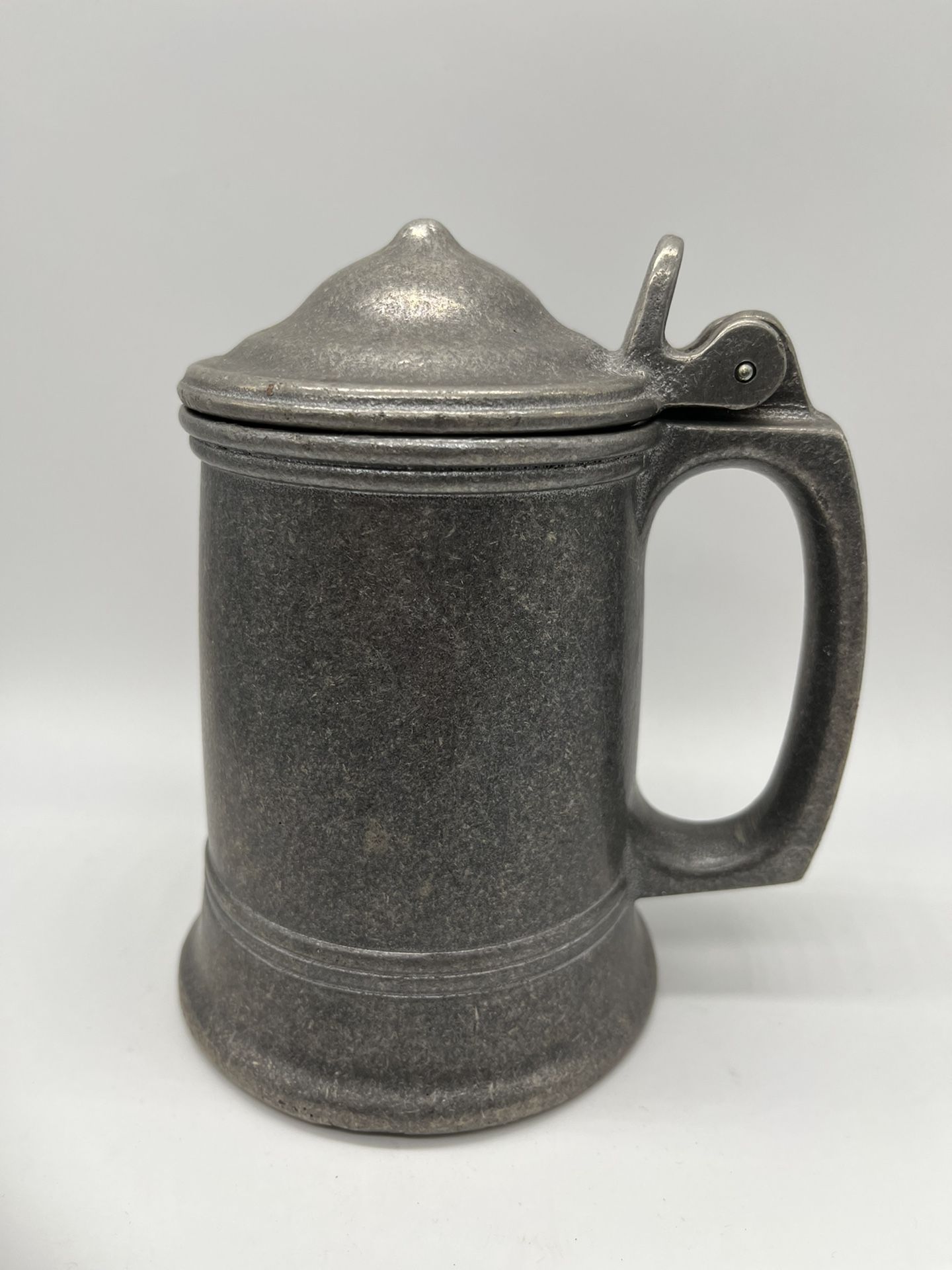 Vintage Carson Pewter Beer Stein Mug with Hinged Lid.