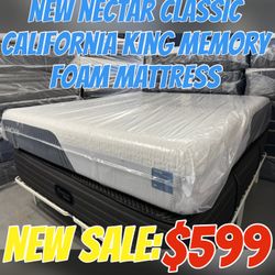 NEW NECTAR CLASSIC CALIFORNIA KING MEMORY FOAM MATTRESS 