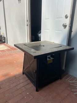 Outdoor Propane Fire Pit Table – Tile Top, Square Patio Heater