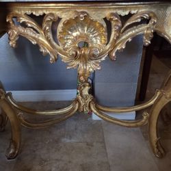 sixteenth Century Guilt Console Table 54x 21x36 High