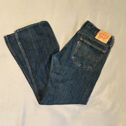 Levis Jeans Mens 34x34 527 Boot Cut Blue Denim Five Pocket - Red Lower Case Tab
