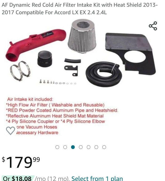 Honda 9th Generation Cold Air intake(AF Dynamics) for Sale in South