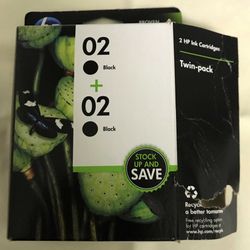 HP 02 Twin-Pack Black Ink Cartridge - HP Product Number C9500FN