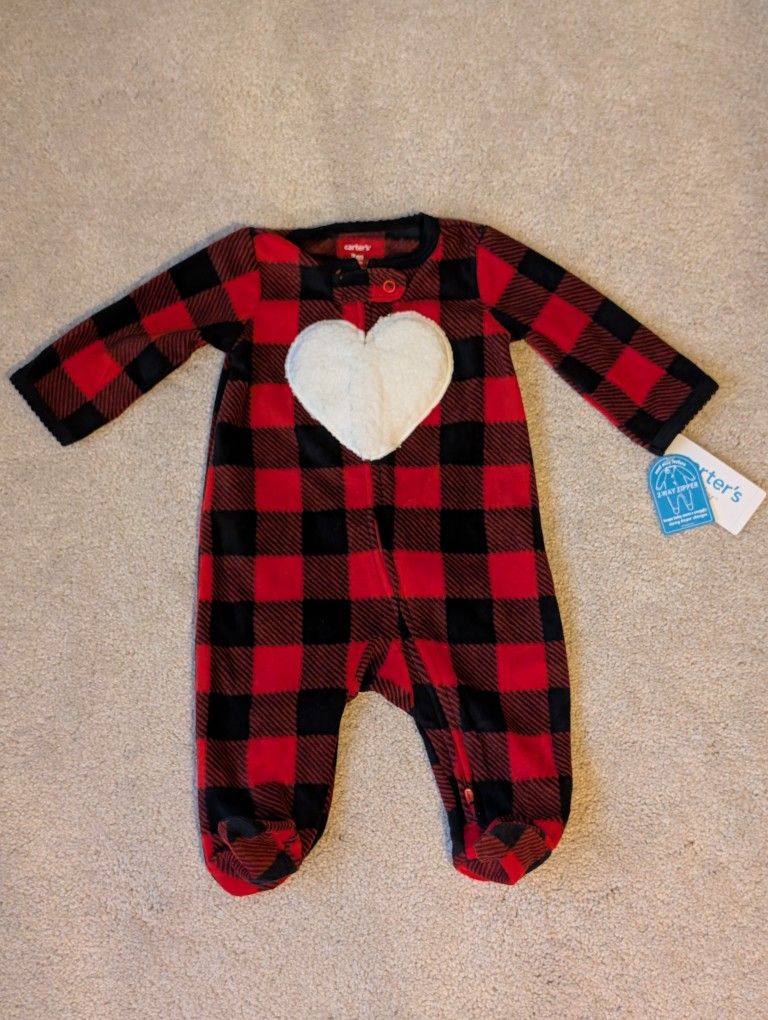 New Carter's Baby Buffalo Plaid Sleeper Fleece