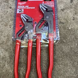 Milwaukee 10 in. and 12 in. Smooth Jaw Pliers Set (2-Pack)