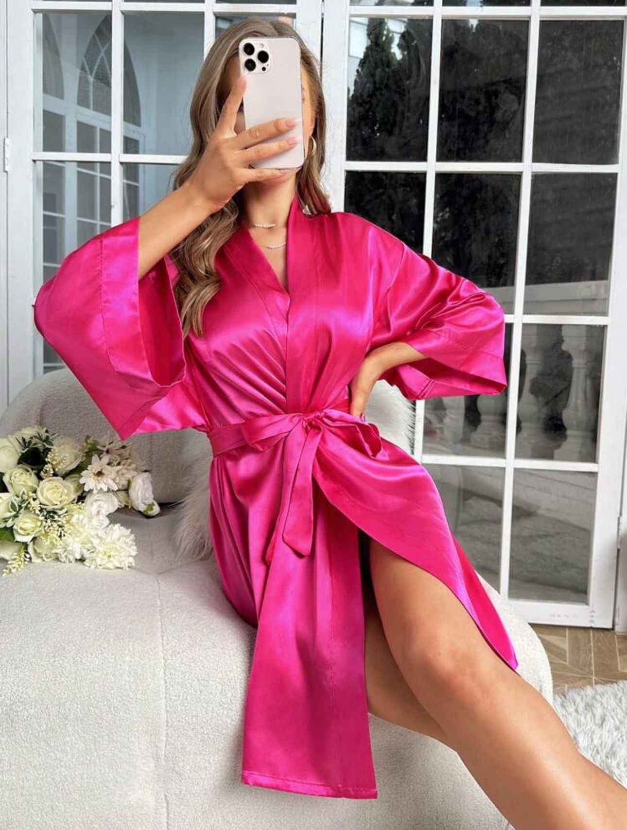 Robe pink Color.size- S. M. L. XL