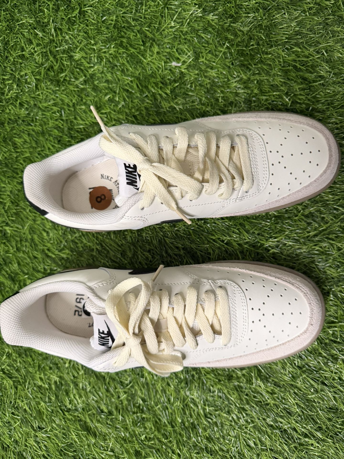 Men’s 8 women’s 9.5 Nike Court Vision Low 'White Black Gum' FQ8075 133