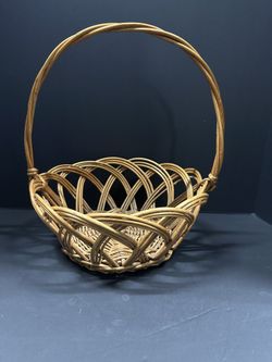 Vintage French Country Rattan Basket