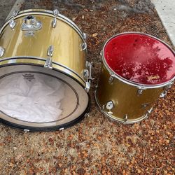 2001 Gretsch Catalina Club Drum Set Half, Gold/Sliver 