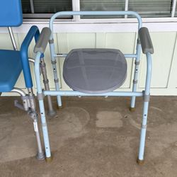 FREE Adjustable And Folding Steel Senior Bedside Commodes