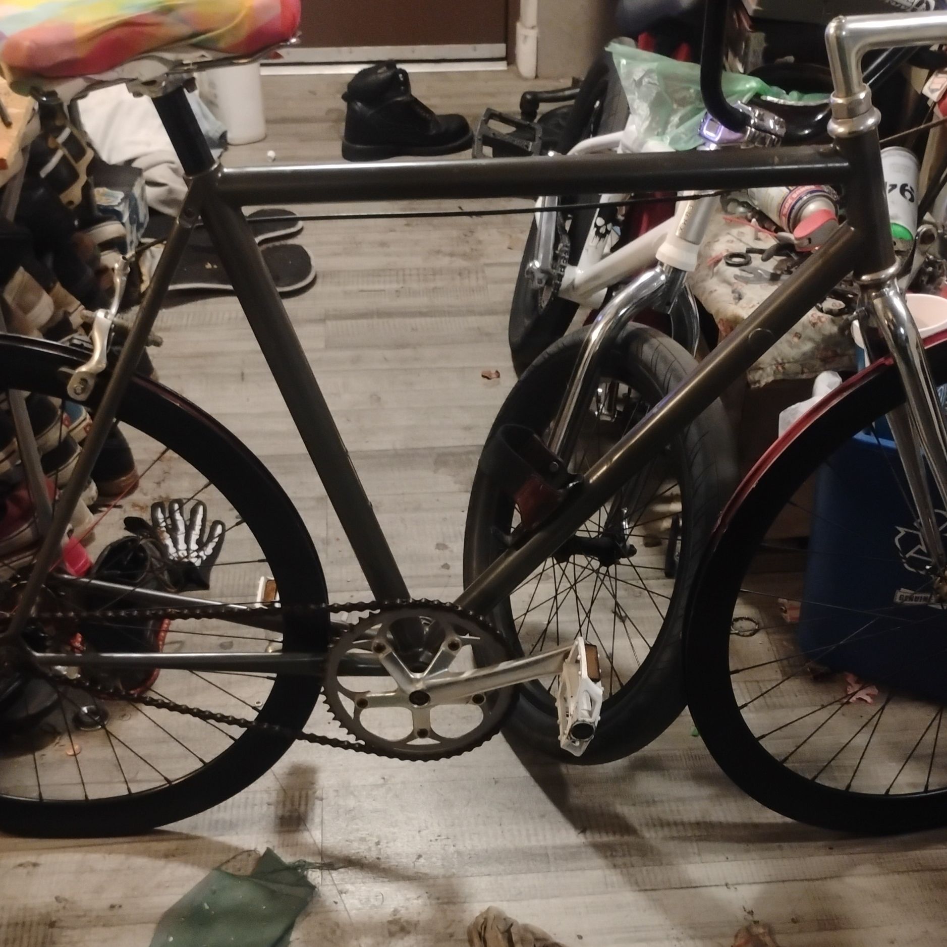Green Fixed Gear Road Bike