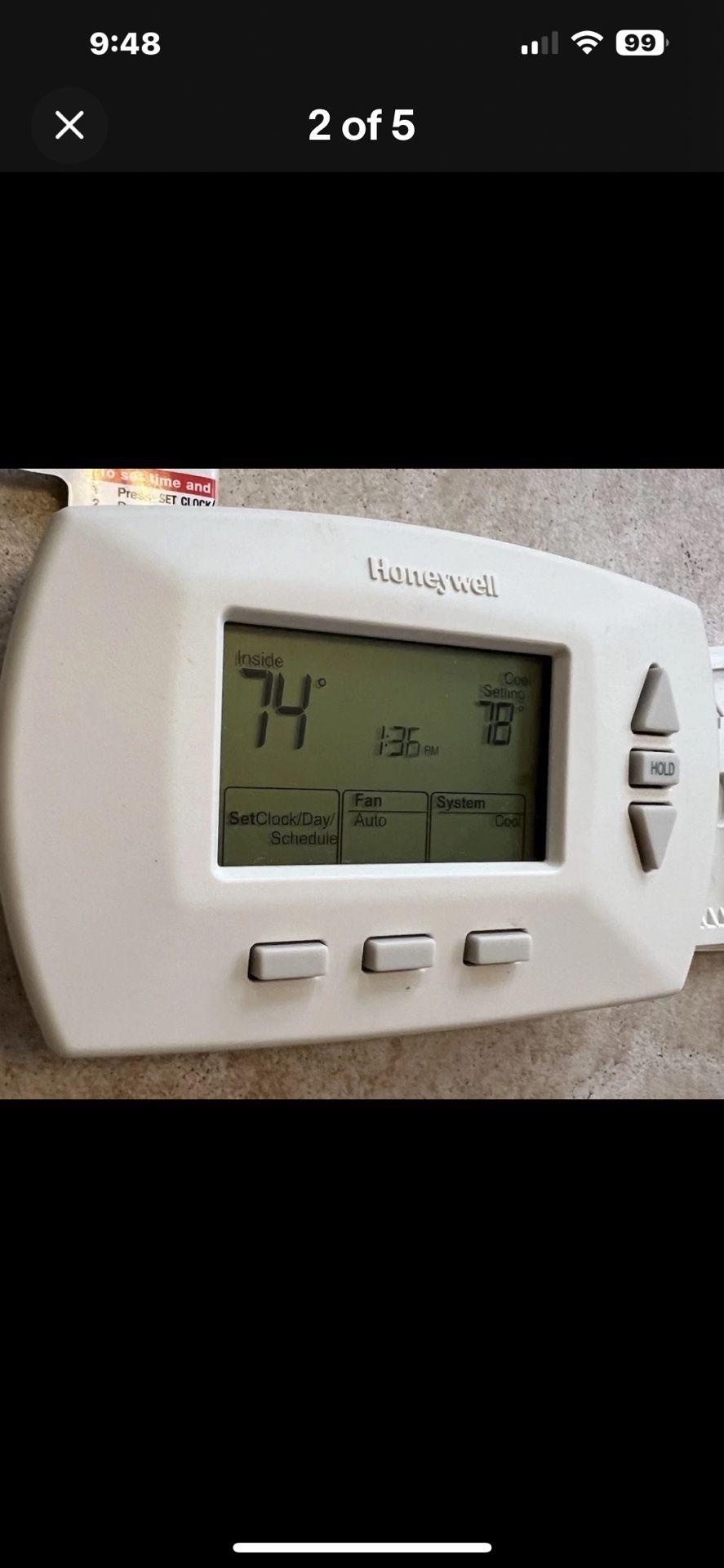 Honeywell RTH6350D 5-2 Day Programmable Thermostat