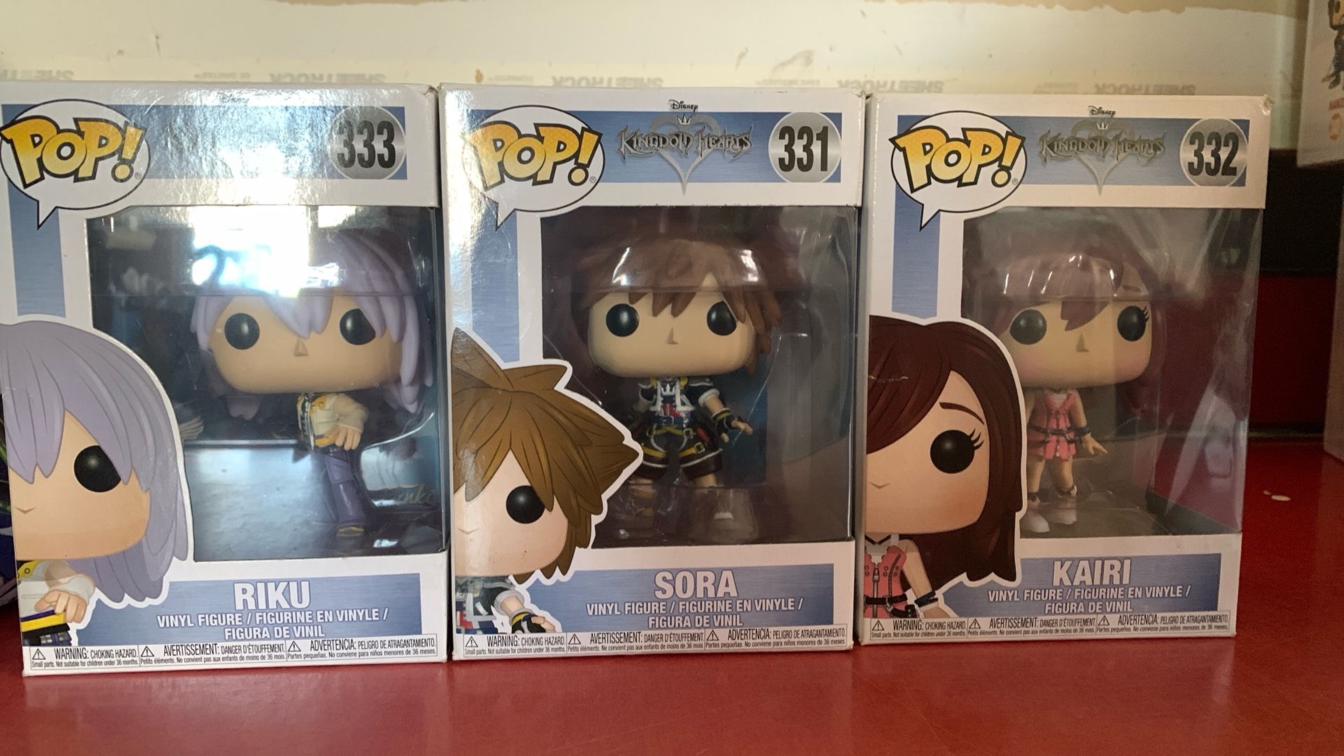 3 Funko Pops Kingdom Hearts 2 Sora, Kairi And Riku