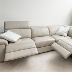 Modern Leather Reclining Sectional Sofa