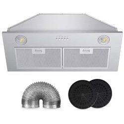 30 in. 800 CFM Convertible Ductless Insert Range Hood | 3-Speed Fan | LED Light, Stainless Steel