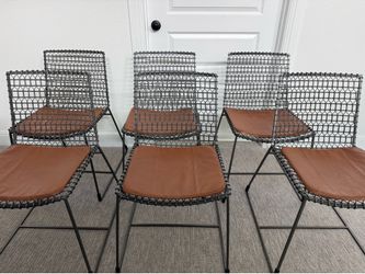 Crate & Barrel Tig Metal dining chairs