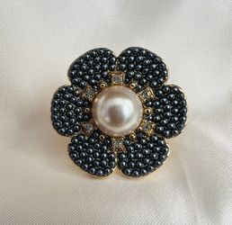 Kate Spade Park Floral Faux Pearl & Stone Ring
