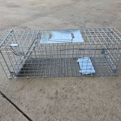 Vevor Live Animal Trap 24x8x8, Humane Cat Cage Galvanized  Iron