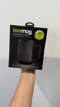 ionMug & Charging Coaster, 12oz. Stainless Steel Self Heating Coffee Mug with Lid
