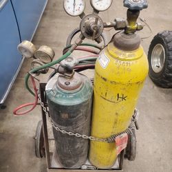 Acetylene Touch  Tanks And Cart