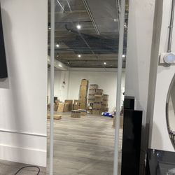 Large LED Lighted Wall Mirror – Like New – $400