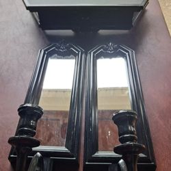 Vintage candle, Holder  with mirror and shelf.