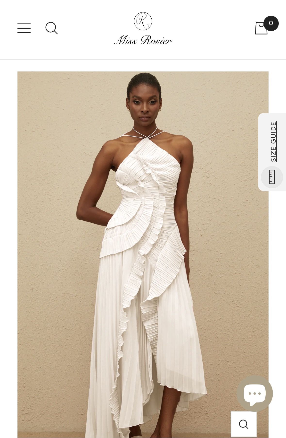 Miss Rosier Pleated White Dress