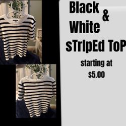 Black And White Striped Top