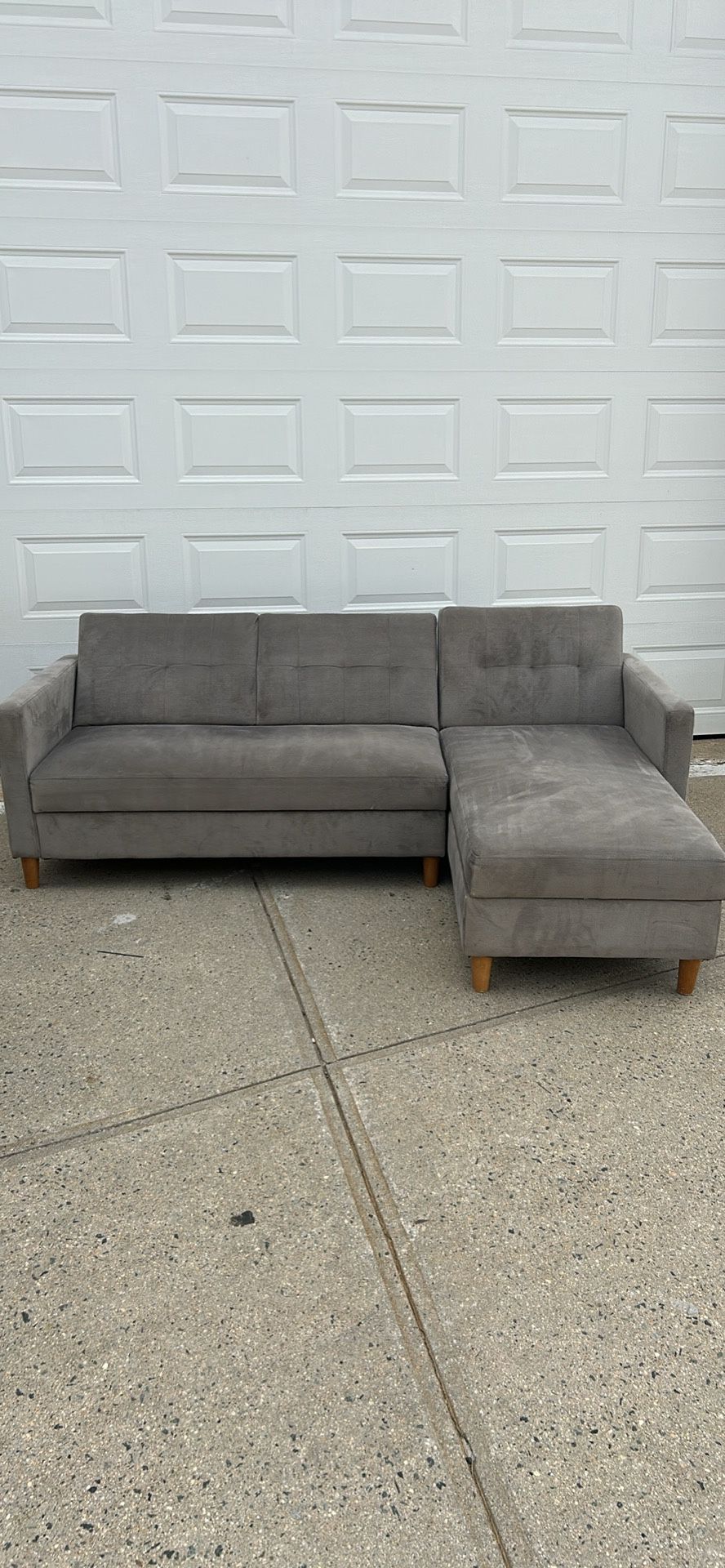 Grey Sectional Couch with Storage Space