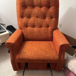 Orange Vintage Recliner Rocker