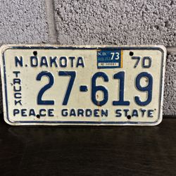 North Dakota Truck License Plate 1970