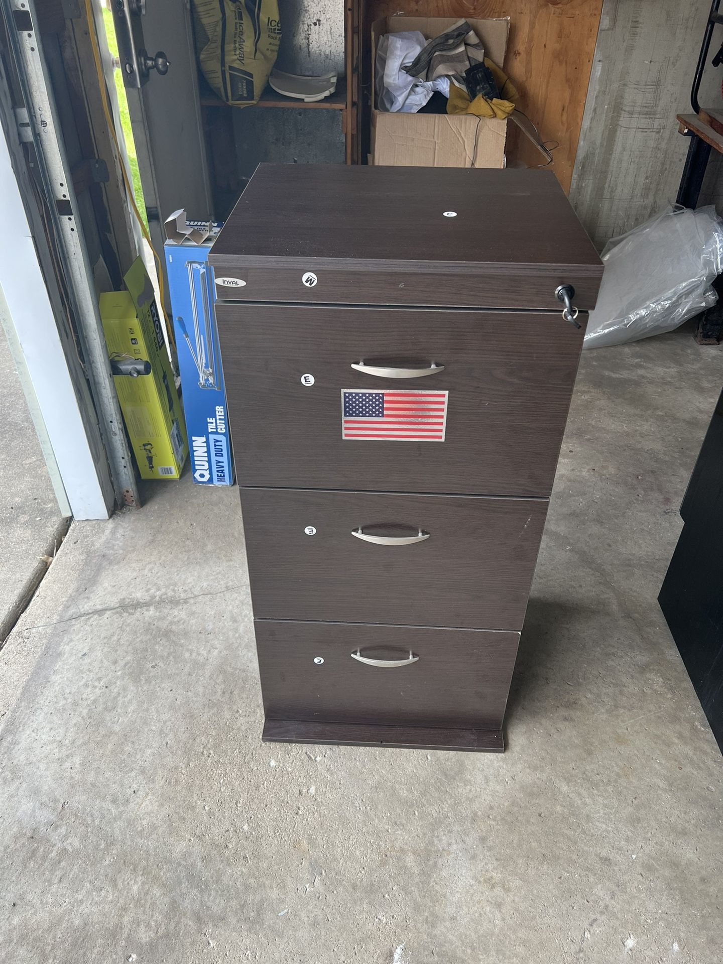 Inval Wood File Cabinet