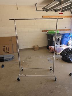 Rolling Chrome Clothing Rack
