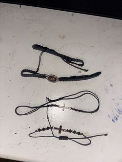 Black Macrame Bracelet Set of 3